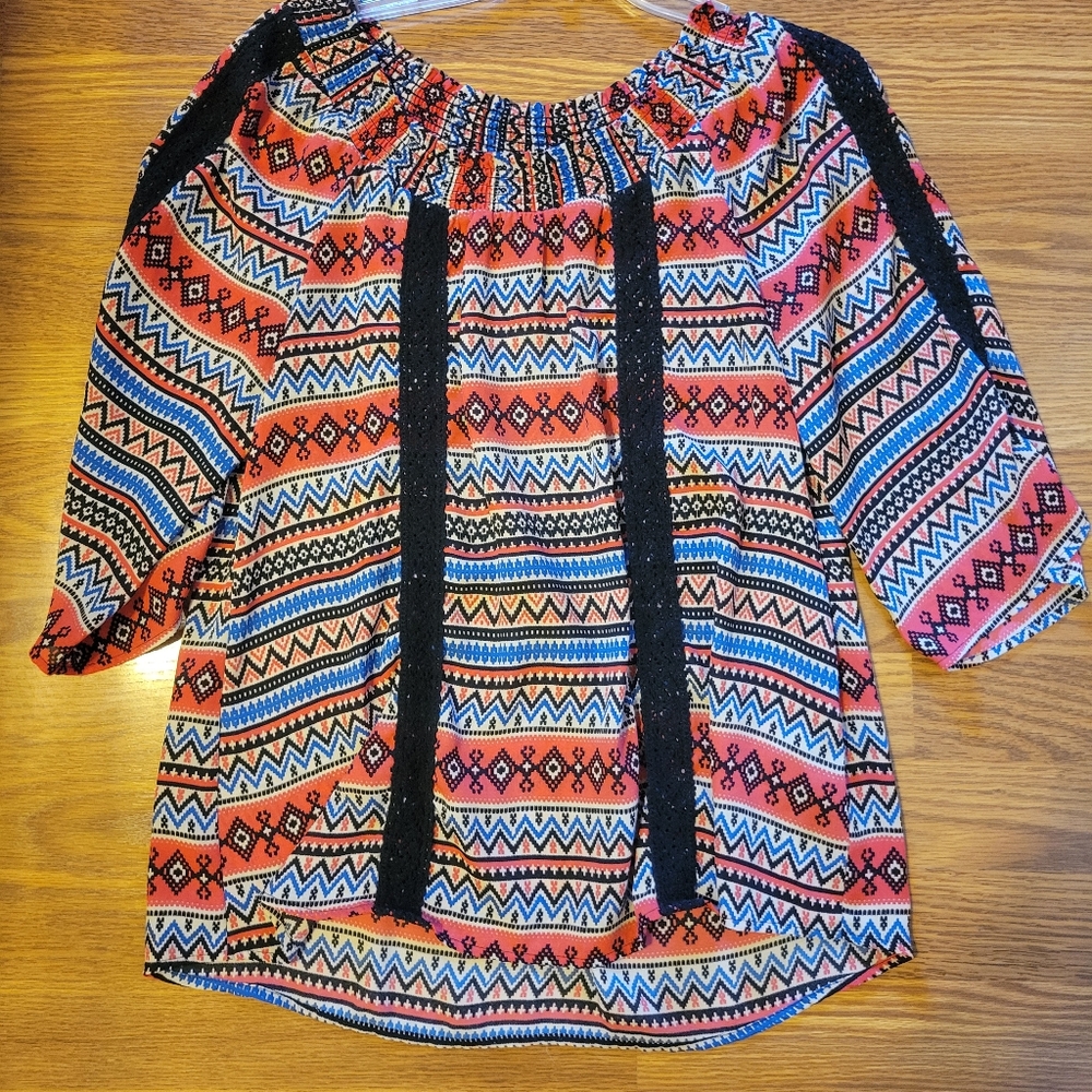 Signature Studio coral print blouse